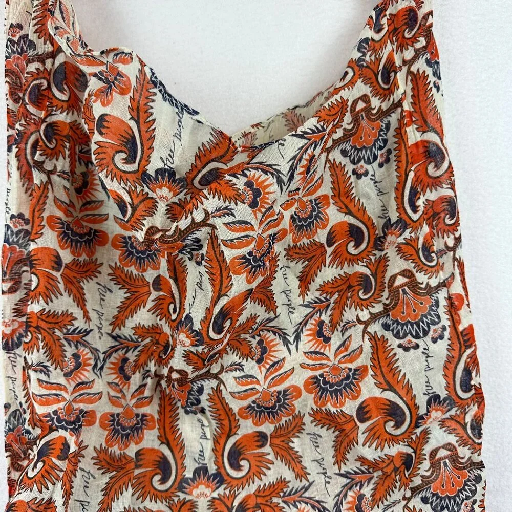 Free People Resusable Canvas Tote Bag Shoulder Boho Geo Farmhouse Beach Large